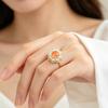 Retro Protein Stone Flower Halo Ring, Exquisite Flower Declaration Ring, Suitable for Women's Daily Wear Decoration