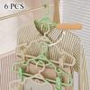 6pcs Clothes Hangers with Clips | Heavy Duty Plastic Closet Organizer Hooks for Laundry and Dorm Wardrobe | Durable Space-Saving