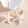 2pcs Natural Sea Star Hair Clip For Women Lightweight Design Hairpin For Beach Vacation Wedding Party Everyday Outfit