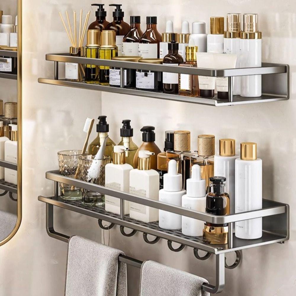Bohrerfreie Badezimmerregal Rechteckige Form Lagerregal Badezimmer-Organizer Eckregal Für Badezimmer
