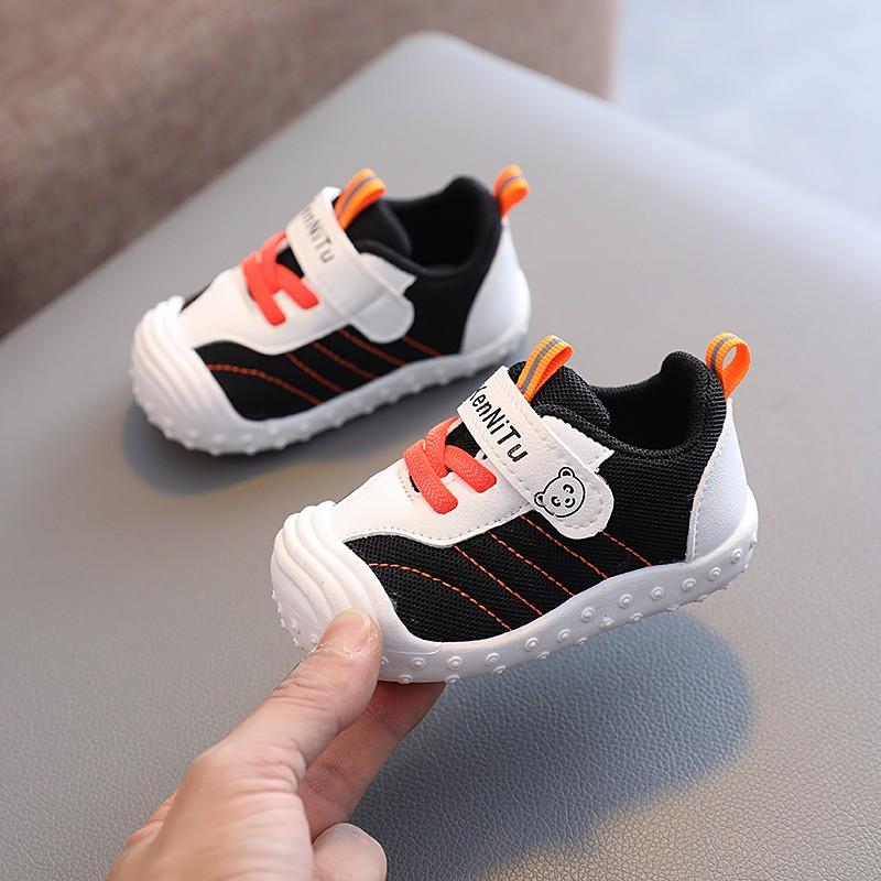 

Baby Walking Shoes Toes Capped Non-slip Toddler Kids Flat Shoes Non-slip 2025 New Fashion Boys Girls Sneakers Size 15-25 Comfort 15 чорний