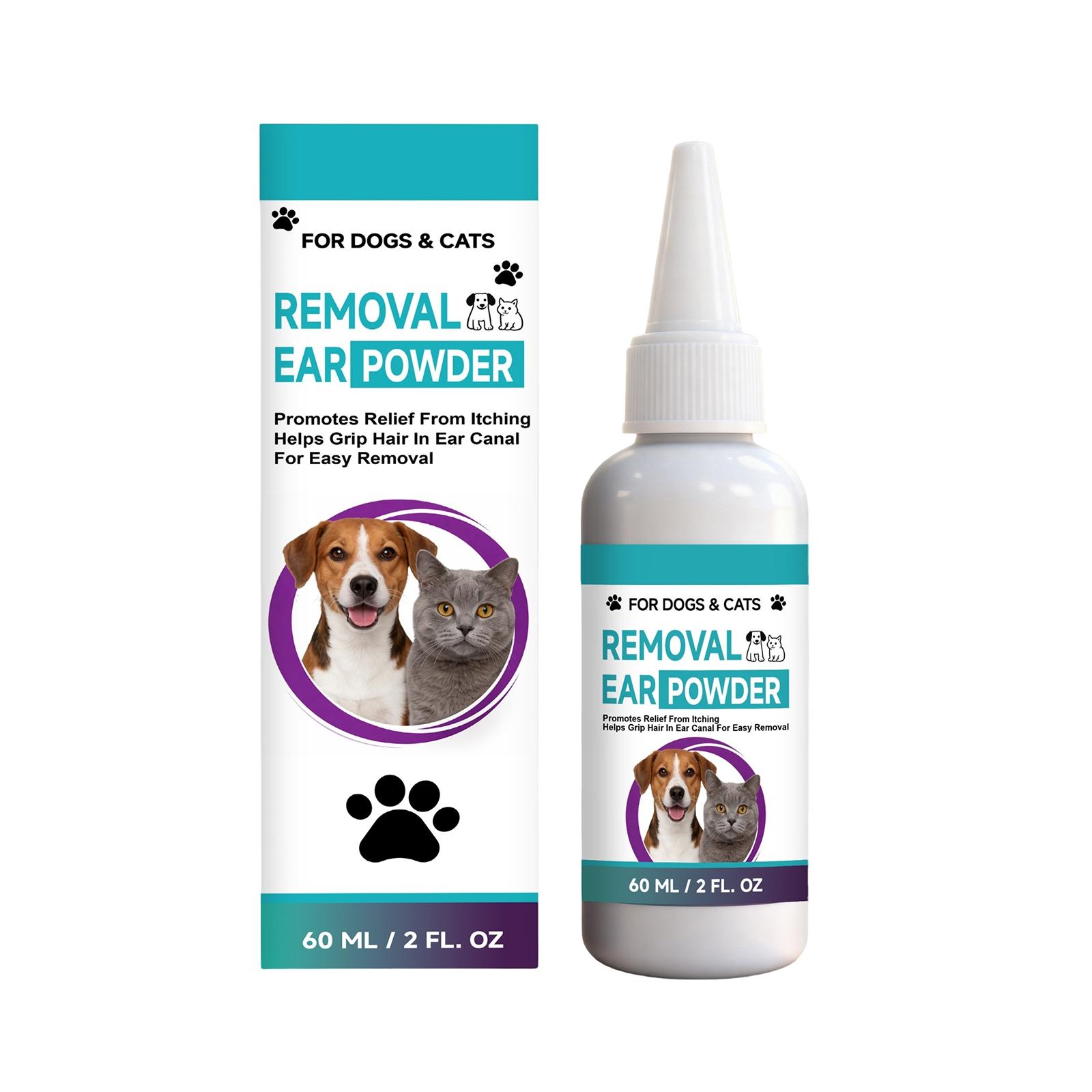 Prášek na čištění uší pro domácí mazlíčky Pet Ear Cleaning Powder Pet Ear Cleaning That Is Comfortable, Mild And Gentle For The Ear Area, Providing Hair Care For The Surrounding Area. One Size bílá
