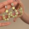Exquisite sparkling zirconium green beaded fringed earrings women's vacation style exaggerated earrings earrings, earrings, premium earrings