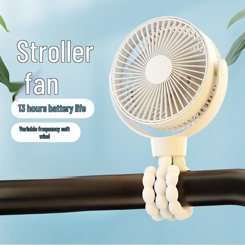 

Silent Octopus Clip-On Baby Stroller & Desktop Fan with Sturdy Suspension 3000mAh, 6h Long-Lasting