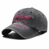 Unisex Distressed Embroidered Cotton Baseball Cap with Soft Brim for Sun Protection