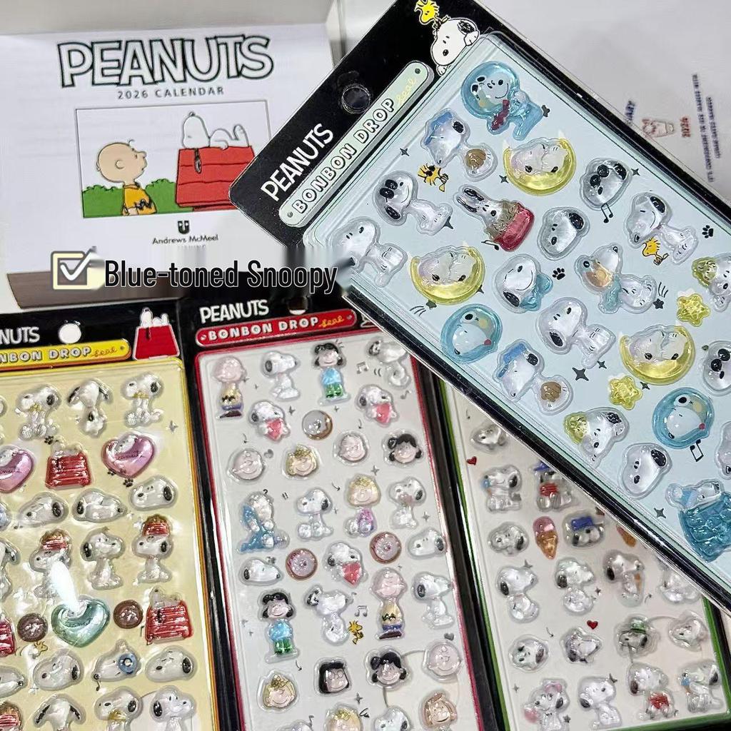 Snoopy 3D Crystal Embossed Stickers for Mobile Phones - Fun Decorative Bubble Stickers for Women