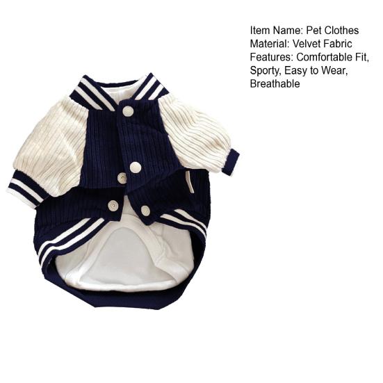 Dog Baseball Jacket Small Dogs Clothes with Raglan Sleeves Cute Sporty Dog Coat for Puppies Poodle Bichon Frise Daily Outfit