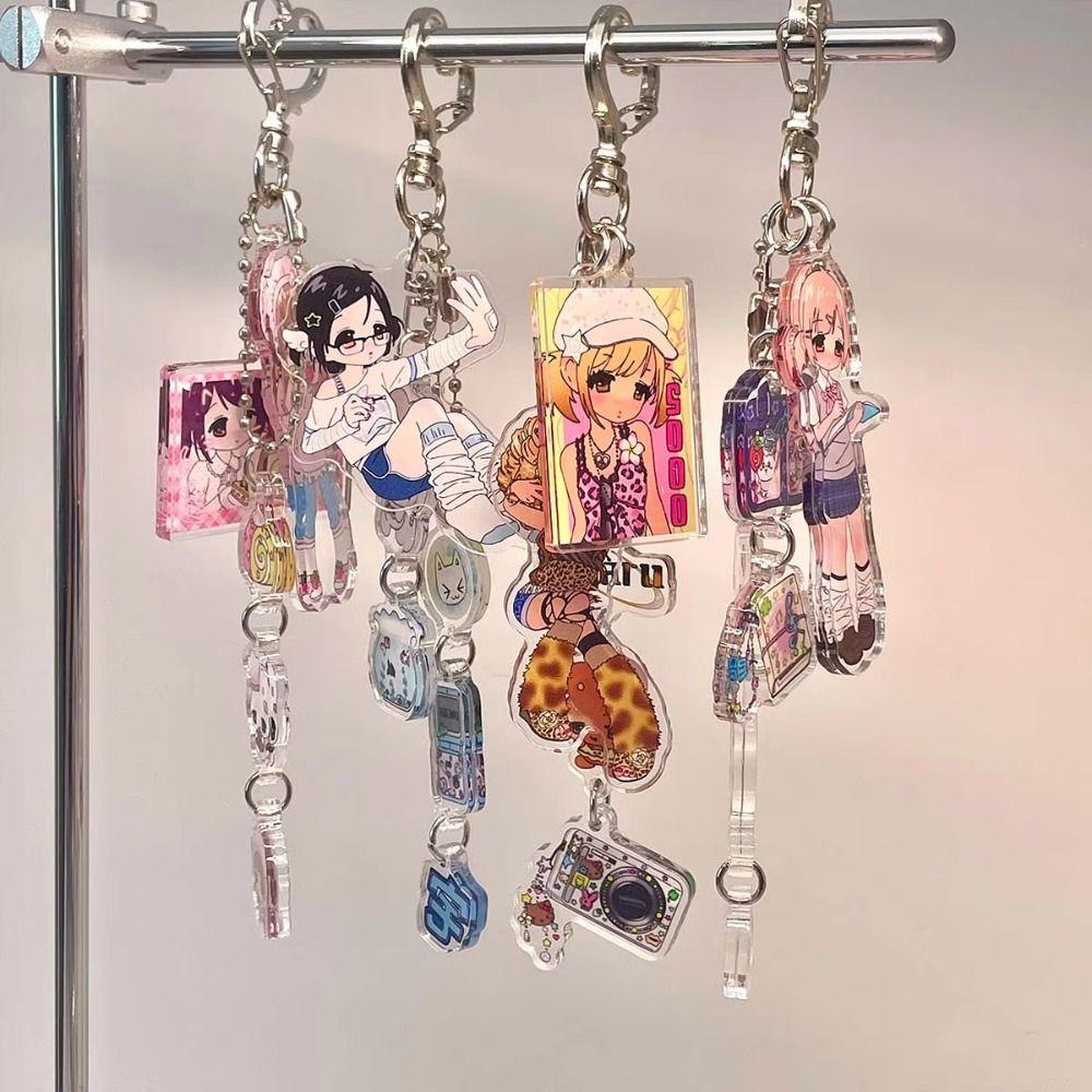 Character Decal Acrylic Phone Charm Cool Cute Phone Lanyard Aesthetic Y2K Key Ring  Girls Women