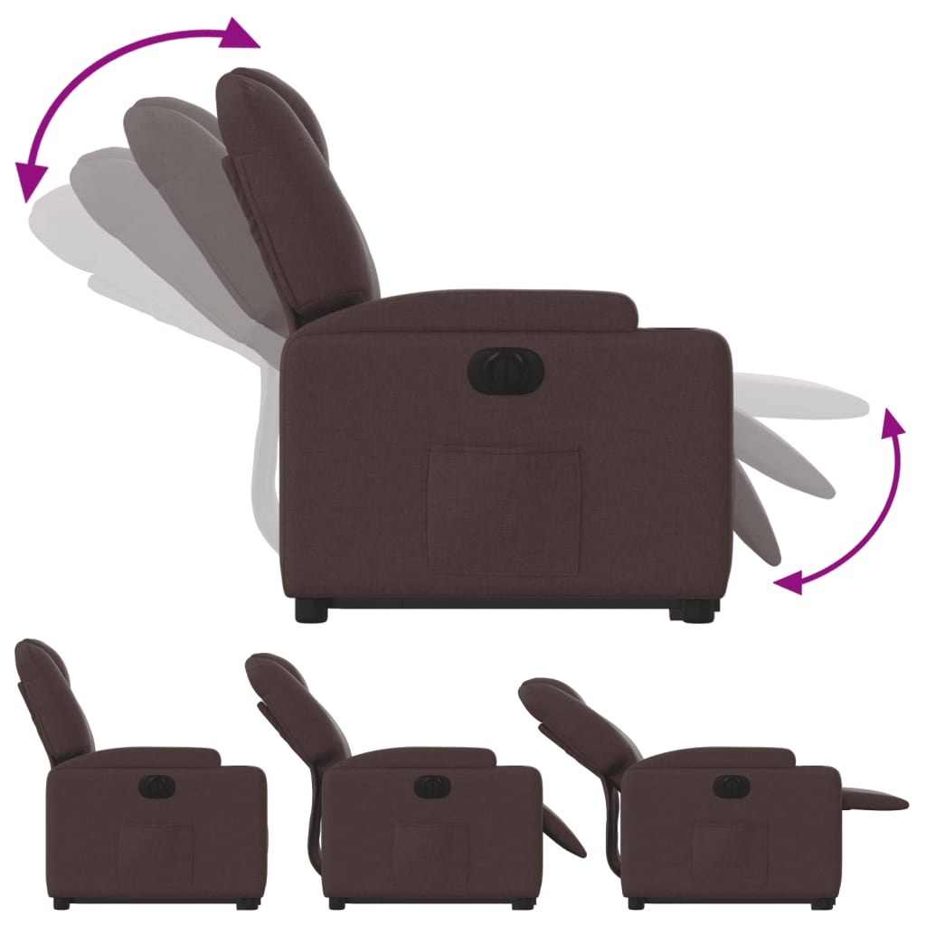 Vidaxl Lift-Up Massage Chair, Electric, Reclining, Brown