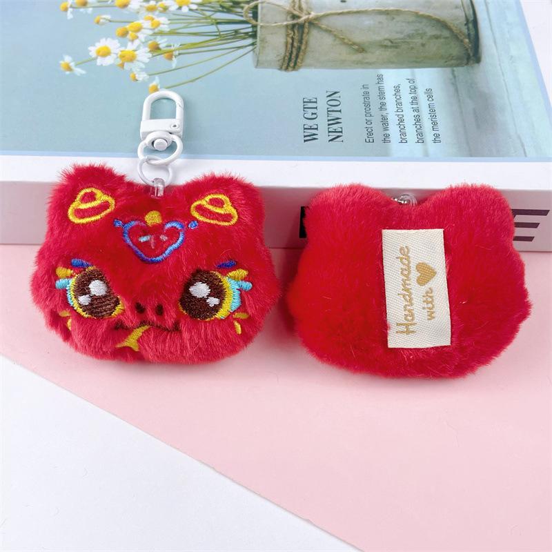 PU Leather Cat Paw Keychain Sweet Pompom Keyring Halloween Faux Mink Fur Little Bat Little Devil Backpack Pendant Plush Keychain