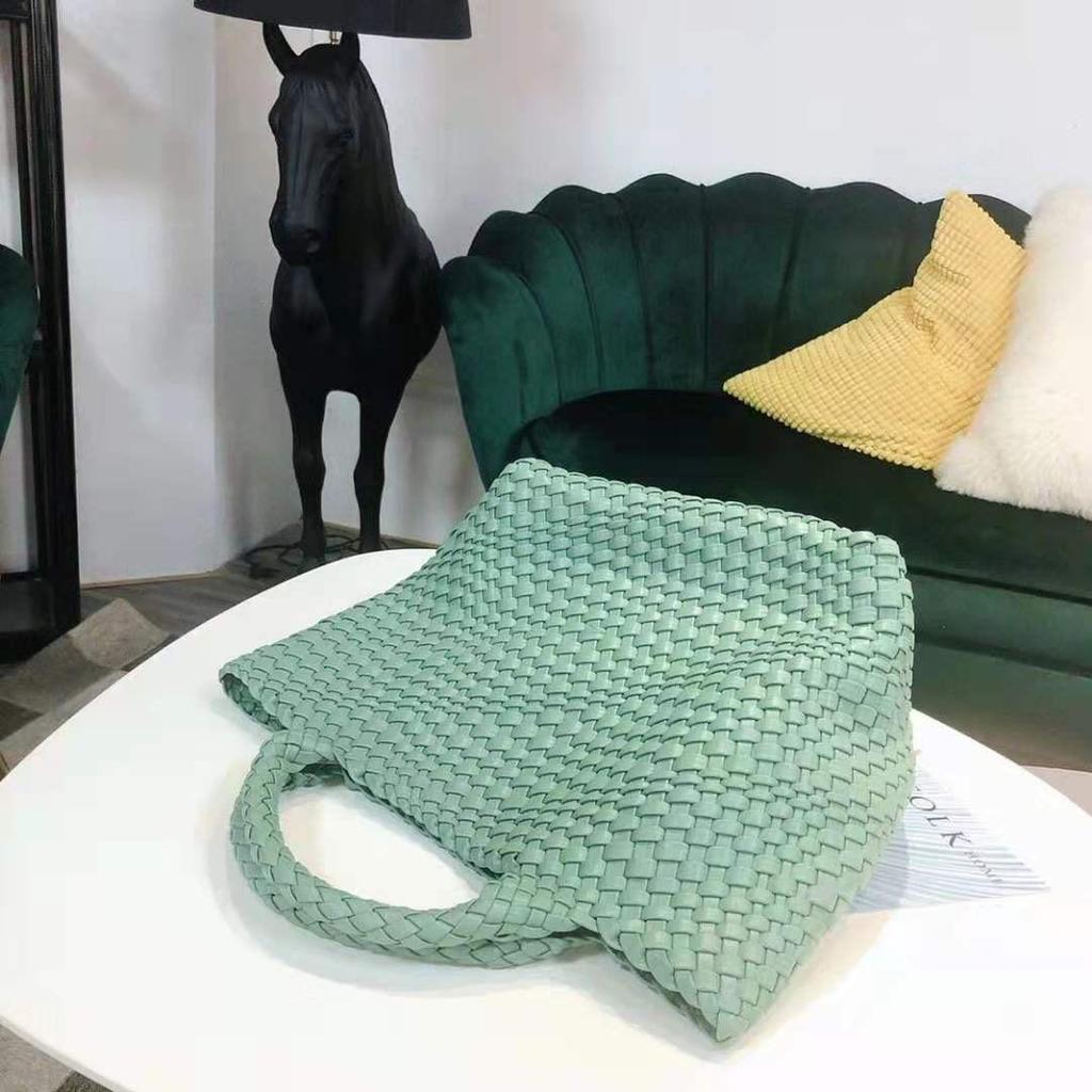 Geantă Tote și de Umăr Mare, Țesută Manual pentru Femei, 2024, cu Design Mamă și Copil