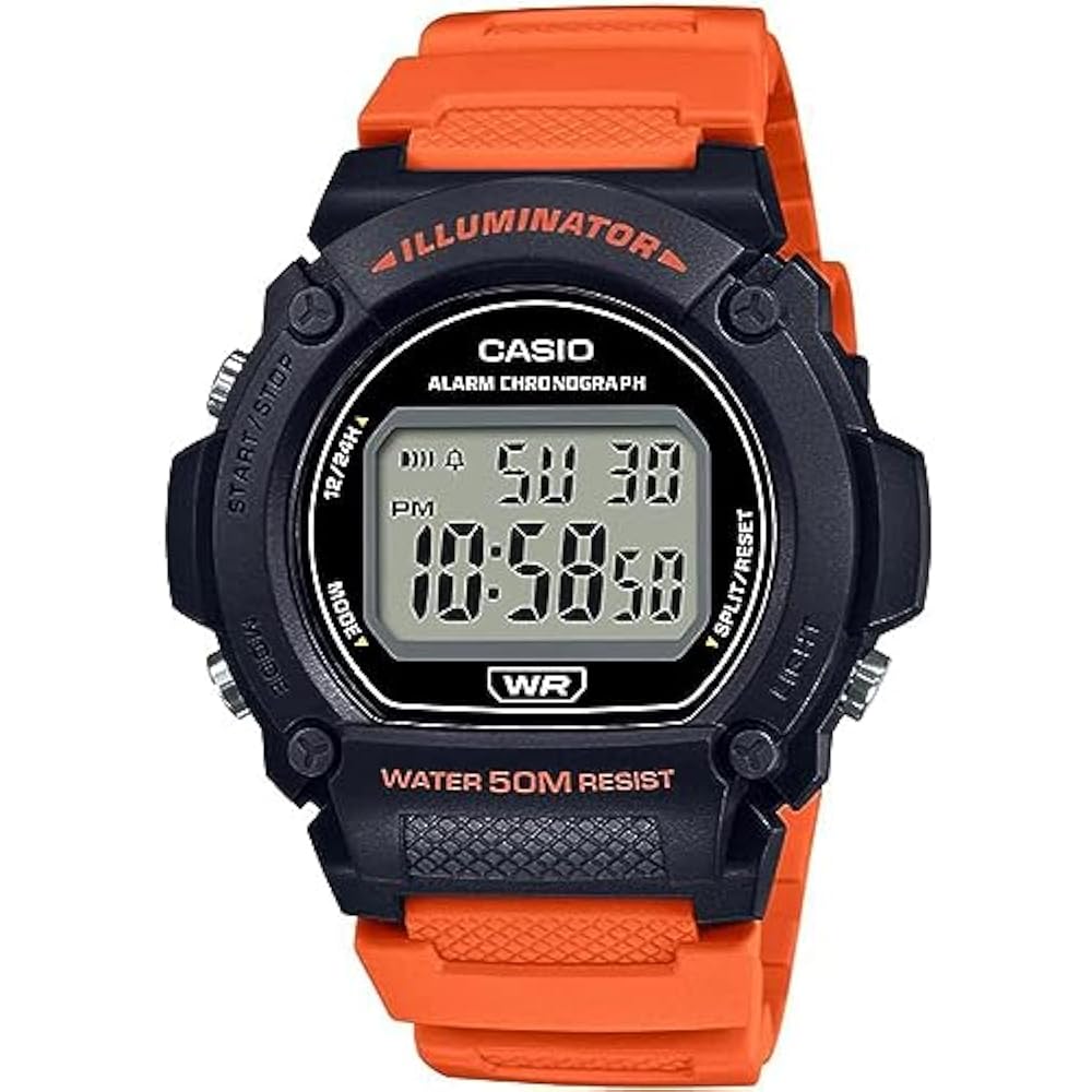 Casio CASIO Standard Digital Watch W-219H-4AV Men's Cheap Casio Chipukashi Orange Overseas Mode...