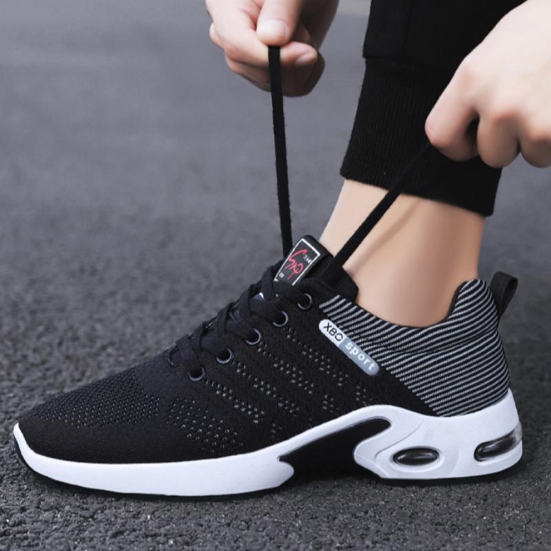 Nowe modne oddychające sznurowane buty do biegania lekkie, codzienne, męskie, buty sportowe z miękką podeszwą