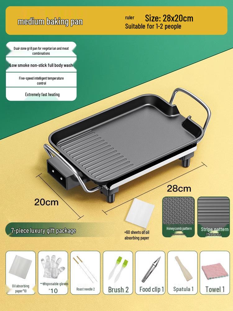 Large-Capacity Electric Grill & Hot Pot: Smokeless Multifunctional BBQ and Shabu-Shabu Machine