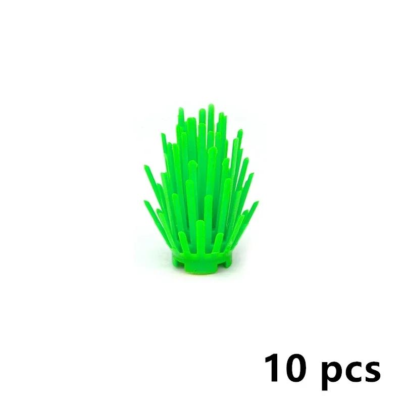 MOC Plants Accessories Bricks 3471 2435 6064 3778 City House Trees Pine Prickly Bush Green Grass Military Building Toys