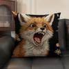 2D Scream Tiere Retro Kissenbezug Natürlicher Leinen Bio-Stoff Beidseitiger Druck Sofa Heimdekor Geschenk Kissenhülle