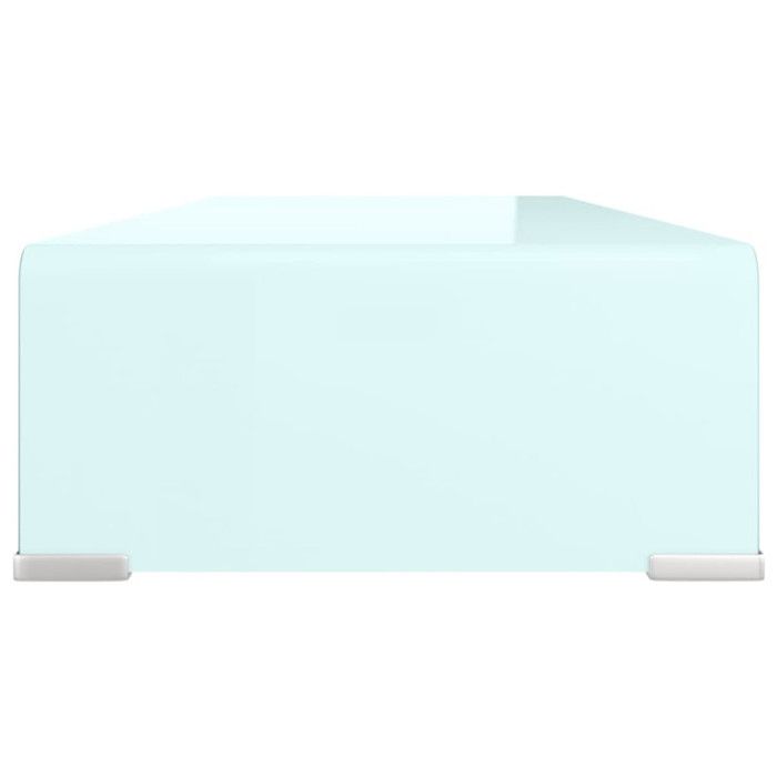 VidaXL Meuble TV/ Support pour moniteur 70 x 30 x 13 cm Verre Blanc