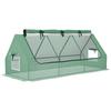 Portable Small Polytunnel, Mini Greenhouse with Mesh Windows for Indoor and Outdoor, 240x90x90cm, Green