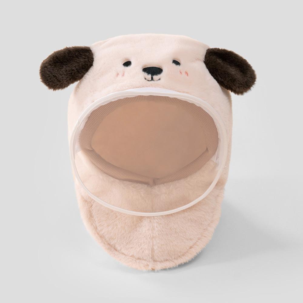 Plush Windproof Hat Thicken Kids One-Piece Hat Cute Cartoon Integrated Scarf Hat