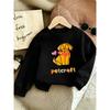 Cute Dog Print Girls' Spring Thin Round Neck Sweatshirt 0-3 Years Comfortable Outdoor Outfit Choice