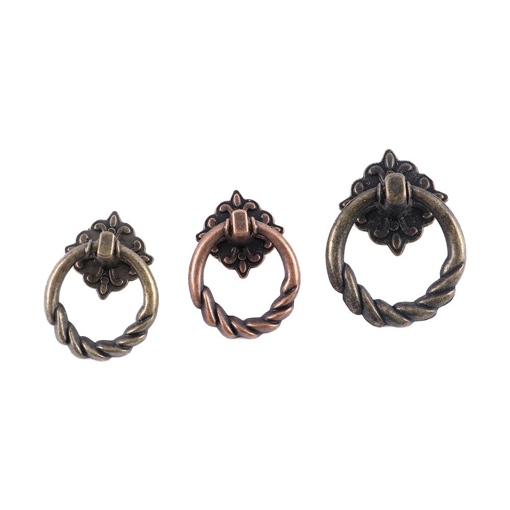 Vintage  House for Wood Case Pulls Handles Cupboard Hardware Cabinet Knobs Ring Handles Drawer Pull Furniture Handles