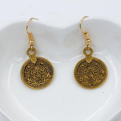 Damen Böhmischer Nationalstil Vintage Gold Ohrringe Mode Antike Münzen Quastenohrringe