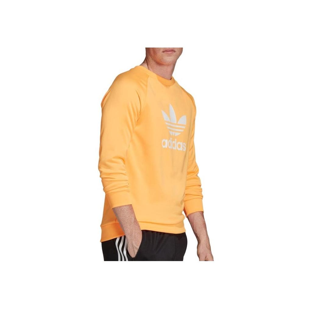 Adidas Originals Trefoil Logo Print Crewneck Sweatshirt Men Sweatshirt Shining-Orange EJ9679