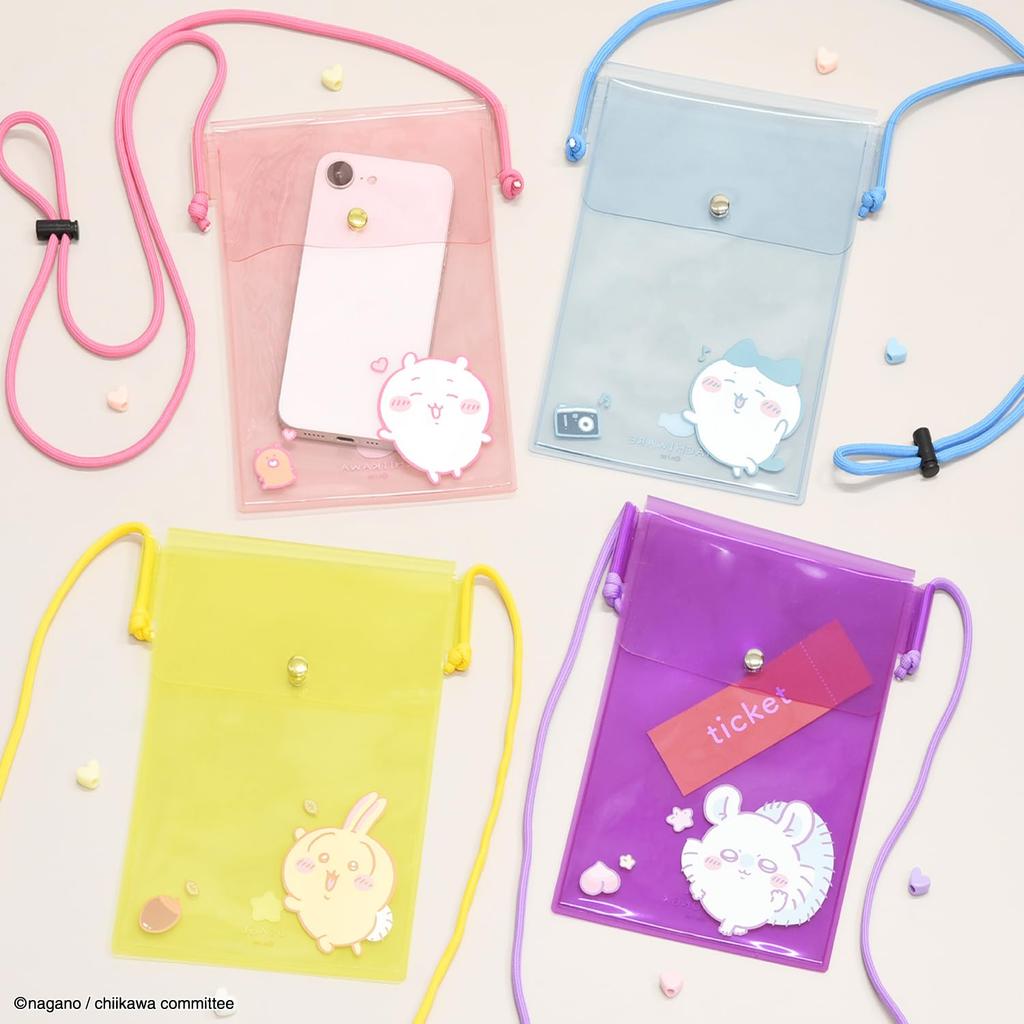 Gourmandies Chiikawa IIIpocket Clear Smartphone Pouch, Hachiware (Black and White) CK-72B