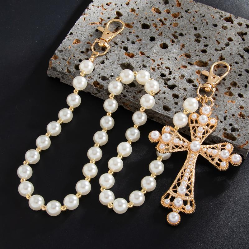 Fashion Punk Cross Imitation Pearl Pendant Jeans Chain Men Hiphop Rock Pants Waist Belt Wallet Bag Chain Jewelry Accessories