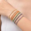 Adjustable Colorful Crystal Tennis Bracelet for Women High Quality 3mm Cubic Zircon Chain Bracelets Luxury Fashion Jewelry Gift