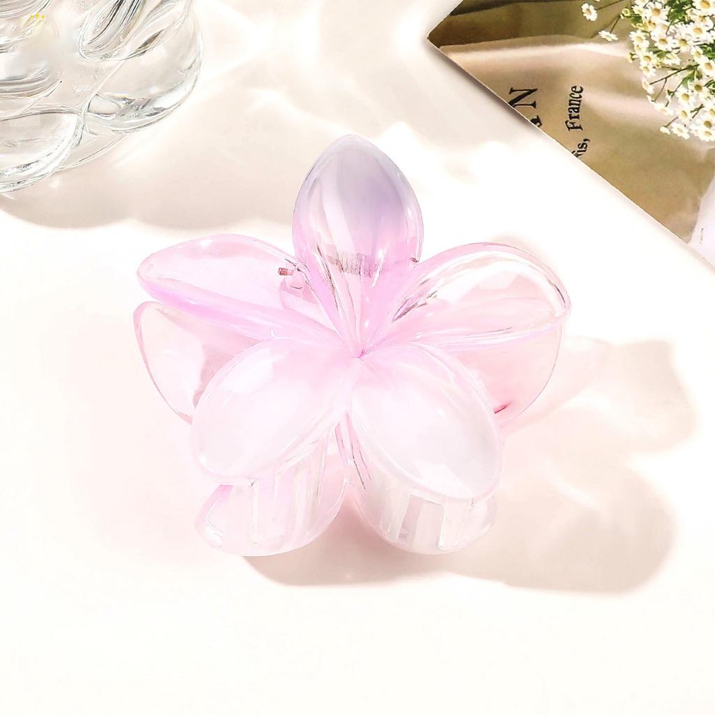 Große, hochwertige Haarspange mit Farbverlauf und Plumeria-Blume (1 Stück)