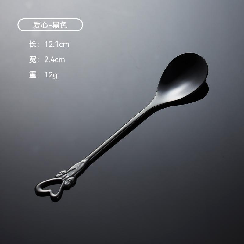 304 Stainless Steel Coffee Spoon Wedding Four-piece Gift Box Love 4 Flower-shaped Titanium-plated Gold Colorful