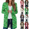 Women's Lightweight Long Sleeve Open Front Cardigans Long Sleeve Lightweight Vintage Printed Coat With Pockets