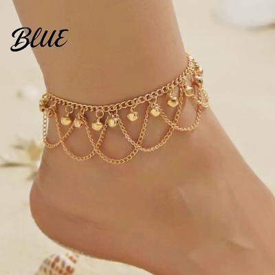 Women Daily Wear Anklet Bell Decor Adjustable Design Double-Layer Exquisite