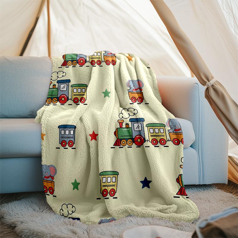 Cute Cars Theme Printed Blanket - Perfect for Couch, Bed, Travel & Outdoor Use | Machine Washable, Cozy & Durable.