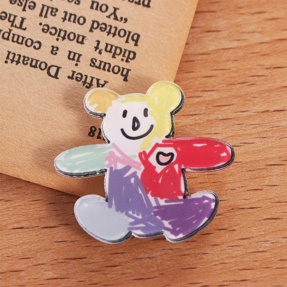 Acrylic Dog Pin Badge Bunny Bear Bunny Lapel Pins Cartoons Dog Pin Cartoons Bunny Brooches  Men