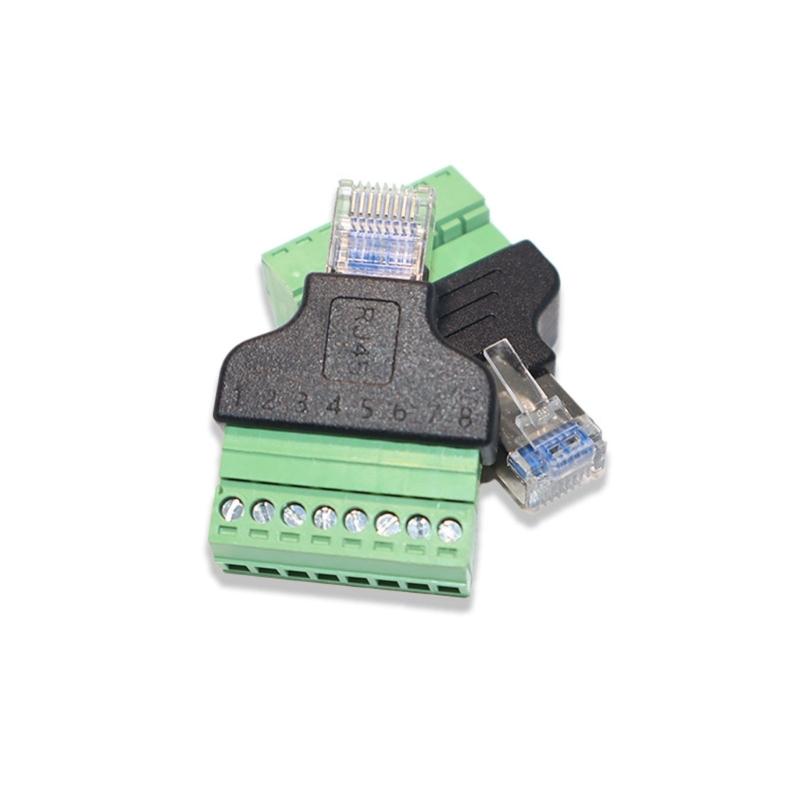 Solderless RJ45 To 8Pin Screw Terminals Adapters Easy Installation with Screwdriver Shielded for Ethernet Cable Connections On Devices