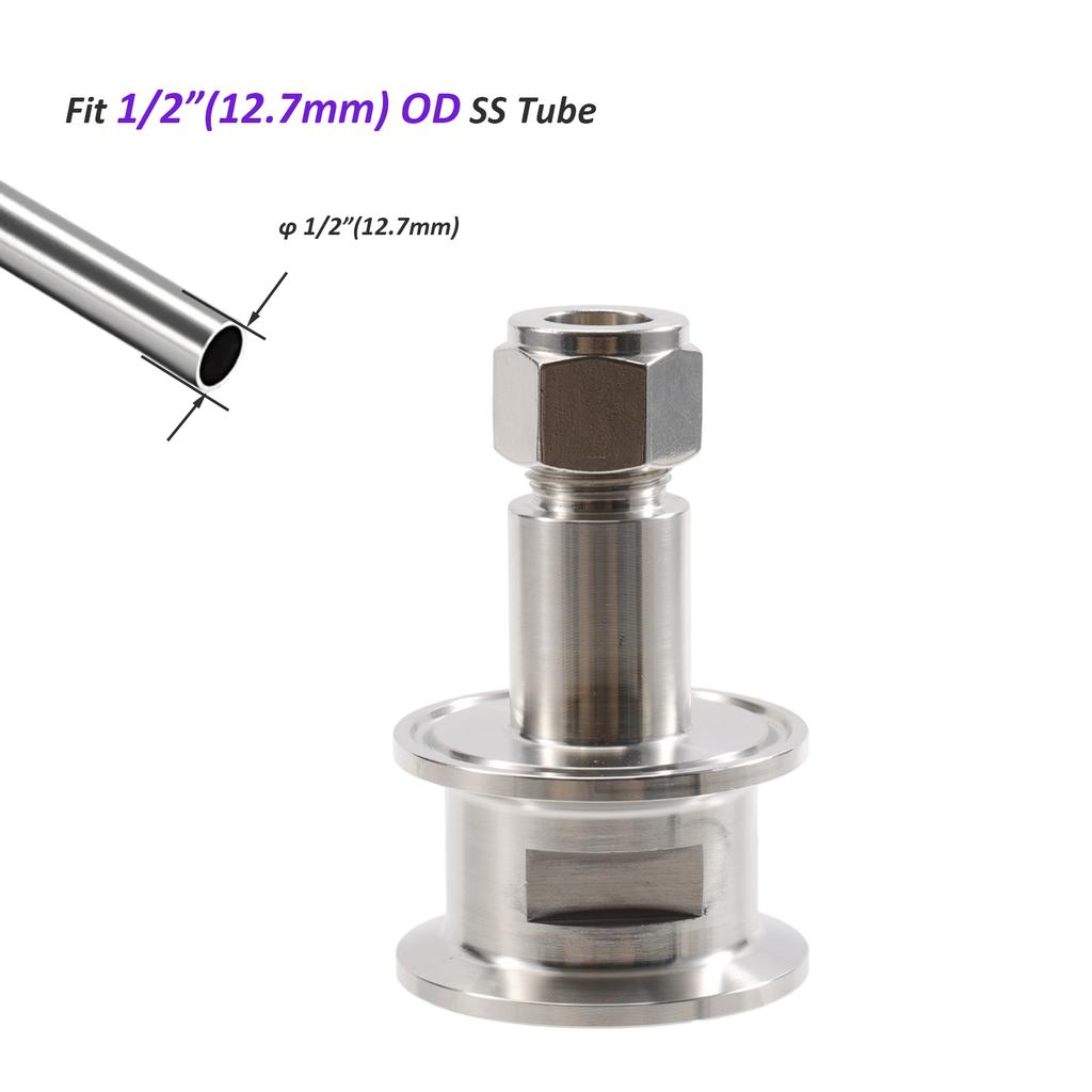 Compact Tri Clamp 1.5" x 1/2" Compression Adapter Fit 1/2"OD SS Tube Stainless Steel 304 Homebrew Tube Fitting Brewer Hardware