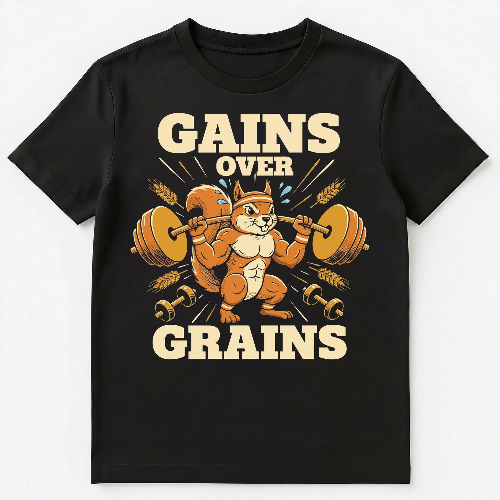 

Weightlifter Squirrel Gains Over Grains Fitness Unisex T-Shirt 4XL