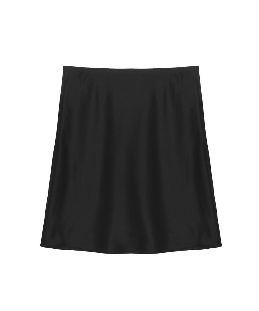 Nigaennikol Satin Slip Skirt_Black