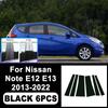 Para Nissan Note E12 E13 2013- Adesivos para Coluna B C Preto Piano, Fácil alto PC Moldura de Janela Anti-Risco Peça de Estilo Exterior