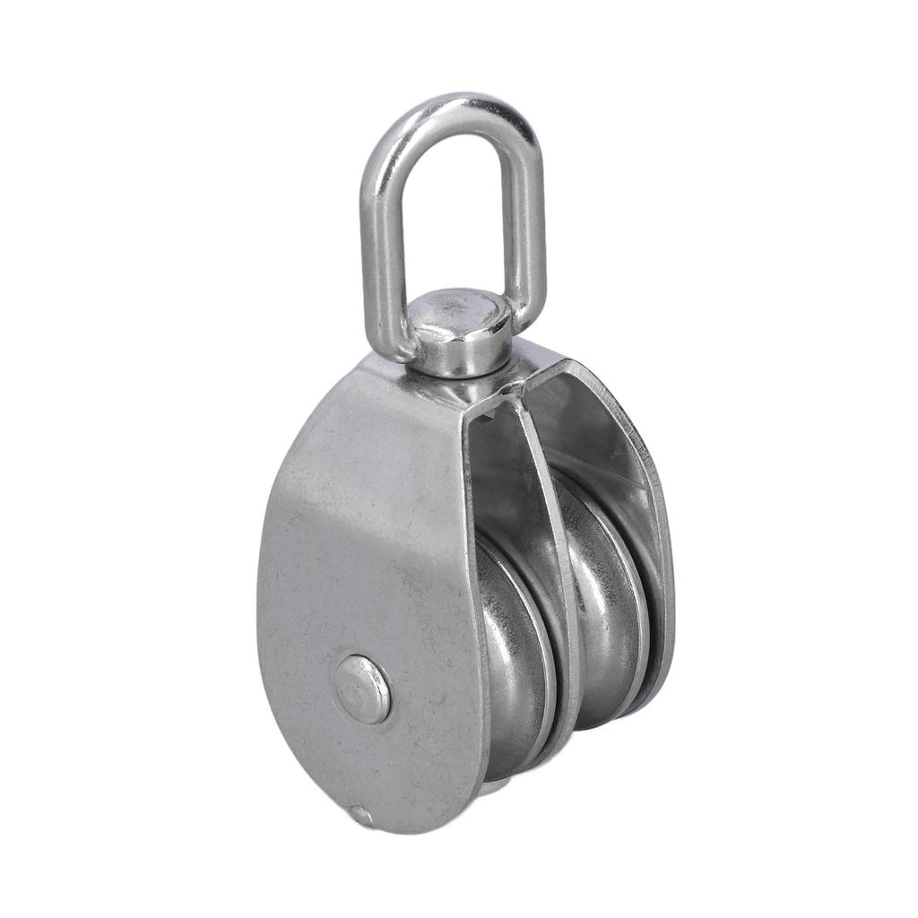 50mm 2.0in Marine Pulley Double Roller 400kg Loading 304 Stainless Steel Heavy Duty for Yachts Boats