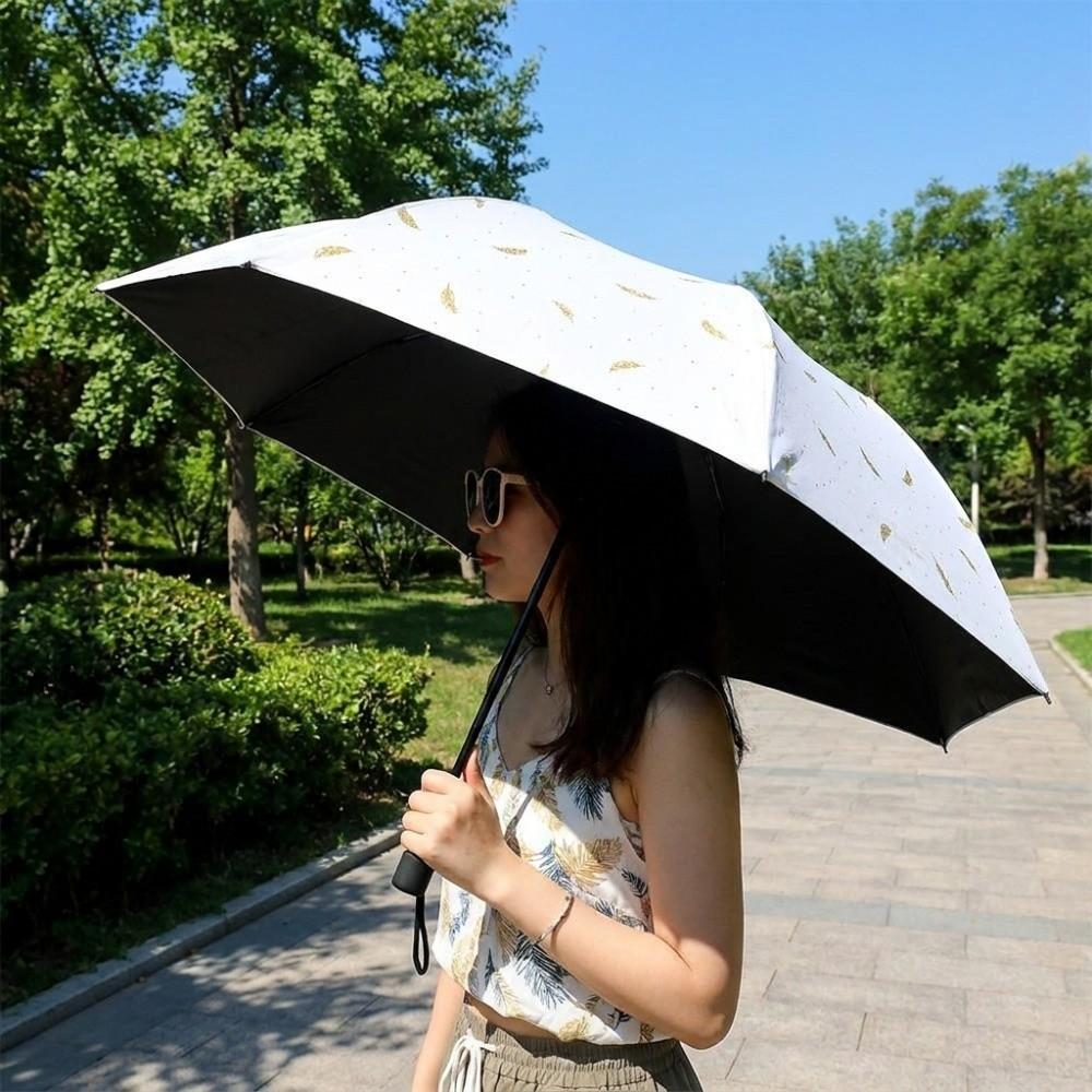 Windproof Sunshade Umbrella Folding Rain Umbrella Minimalist Hand Operated Parasol Travel