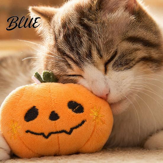 Plush Cat Toy Halloween Theme Toy Soft Ghost Bat Pumpkin Cute Holiday Pet Photography Props Stuffed Chew for Indoor Cats Boredom Relief