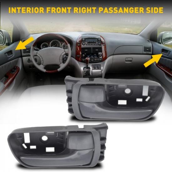 For 2004-2010 Toyota Sienna Door Handle Inner Interior Front Left & Right Gray