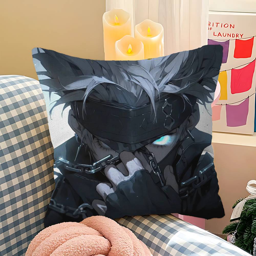 J-Jujutsu K-Kaisen G-Gojo Anime Maple Design Cushion Cover Happy Autumn Harvest decor Holiday Decorati Pillow Cover
