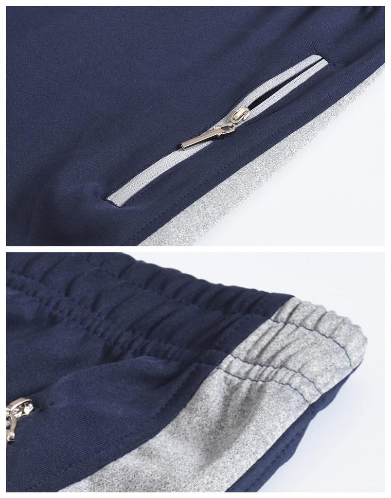 [Gopune] Men's Tracksuit Set Top & Bottom Sportswear Training Running Jogging Pants Outdoor Loungewear Casual Wear Blue 2XL
