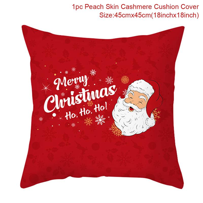 Christmas Cushion Cover  Decoration Home Santa  Decorations  Gift Navidad Happy New Year 2022