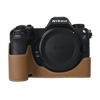 Magnetic PU Leather Camera Half Case for Nikon Z6III Z63 Bottom Battery Opening Body Cover