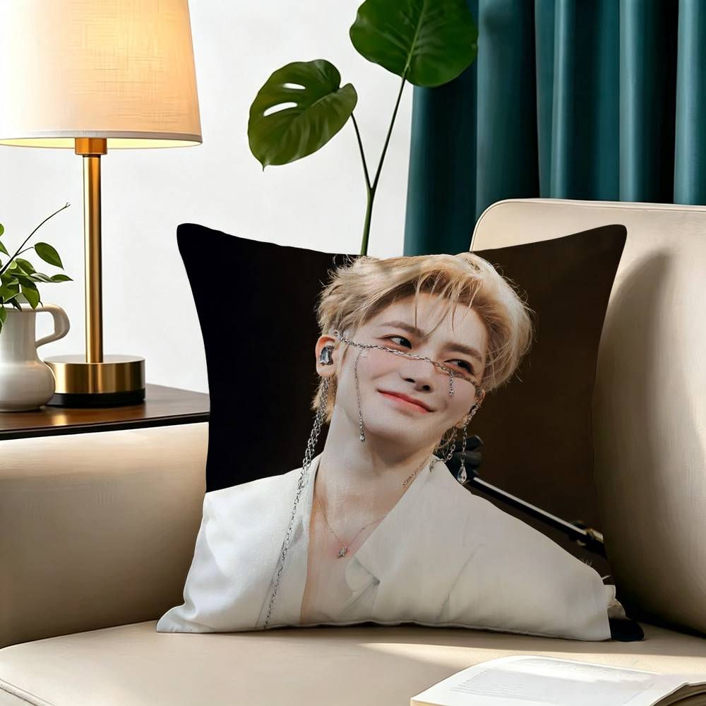 C-Chinese Actor Neo Hou Minghao Pillow Case Square Double-Sided Sofa Cushion Cover Bedroom Bedside Pillow
